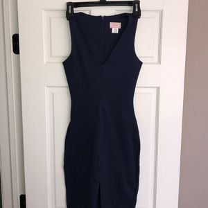Navy body con dress
